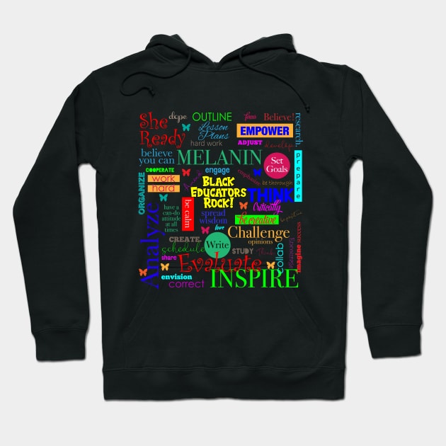 Black Educators Rock African American Teacher / Educator Pattern Hoodie by blackartmattersshop